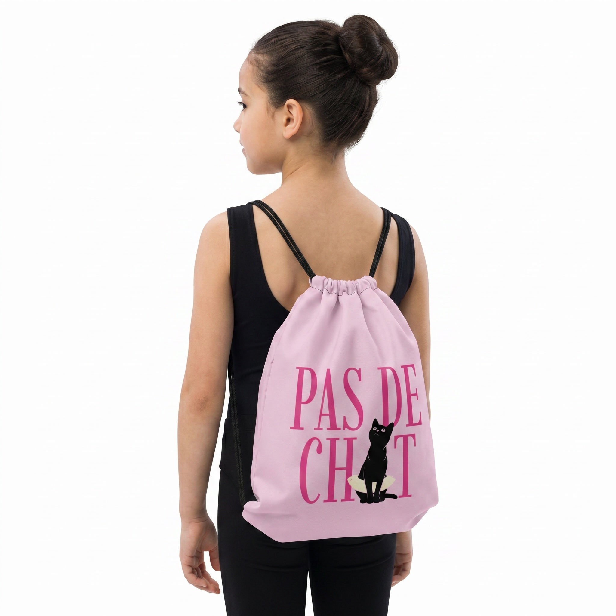 Pas de Chat Drawstring Bag (Prima Pink)